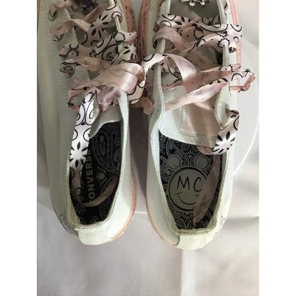 Converse x Miley Cyrus Platform Canvas Sneakers Sz.8.5 Pre owned  Pink/White - Picture 7 of 11